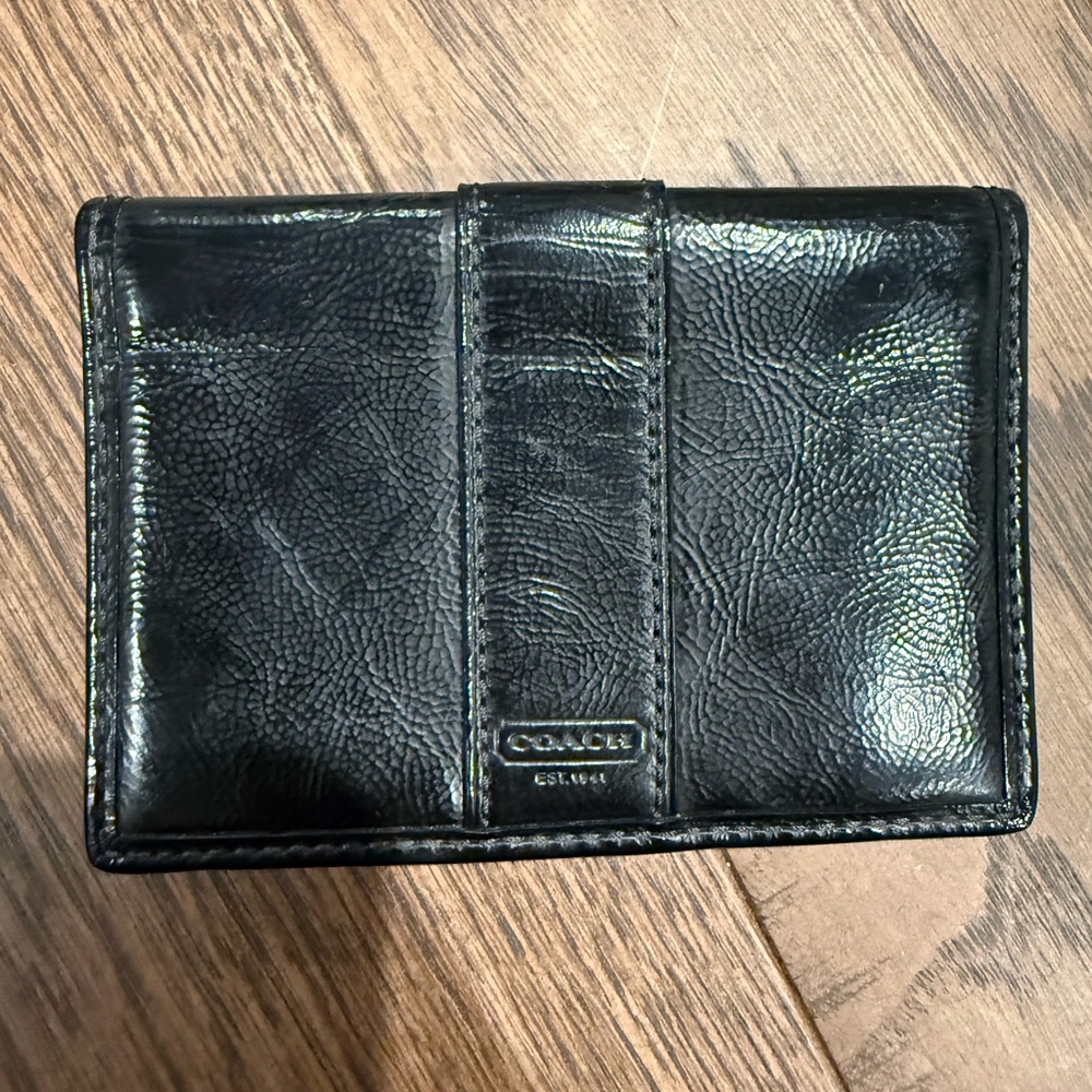 Coach Midnight Black Leather Card Holder